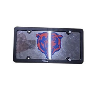 Chicago Bears NFL Chrome License Plate Frame Auto Tag Black &‎ Orange Football